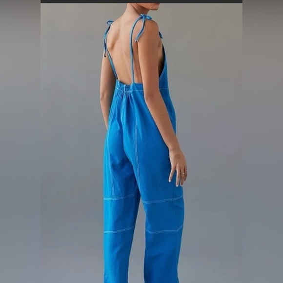 Very J Blue indigo Size Large Jumpsuit NWOT - Picture 3 of 9